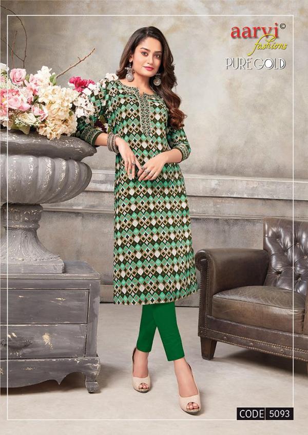 Aarvi Pure Gold Vol 5 Fancy Rayon Printed Kurti 